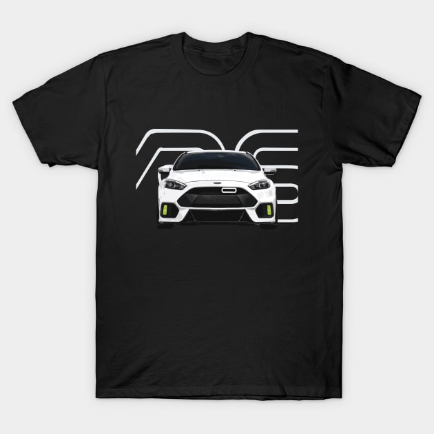 FOCUS RS Frozen WHITE DRIFT MODE turbo tuned 2.3l T-Shirt by cowtown_cowboy